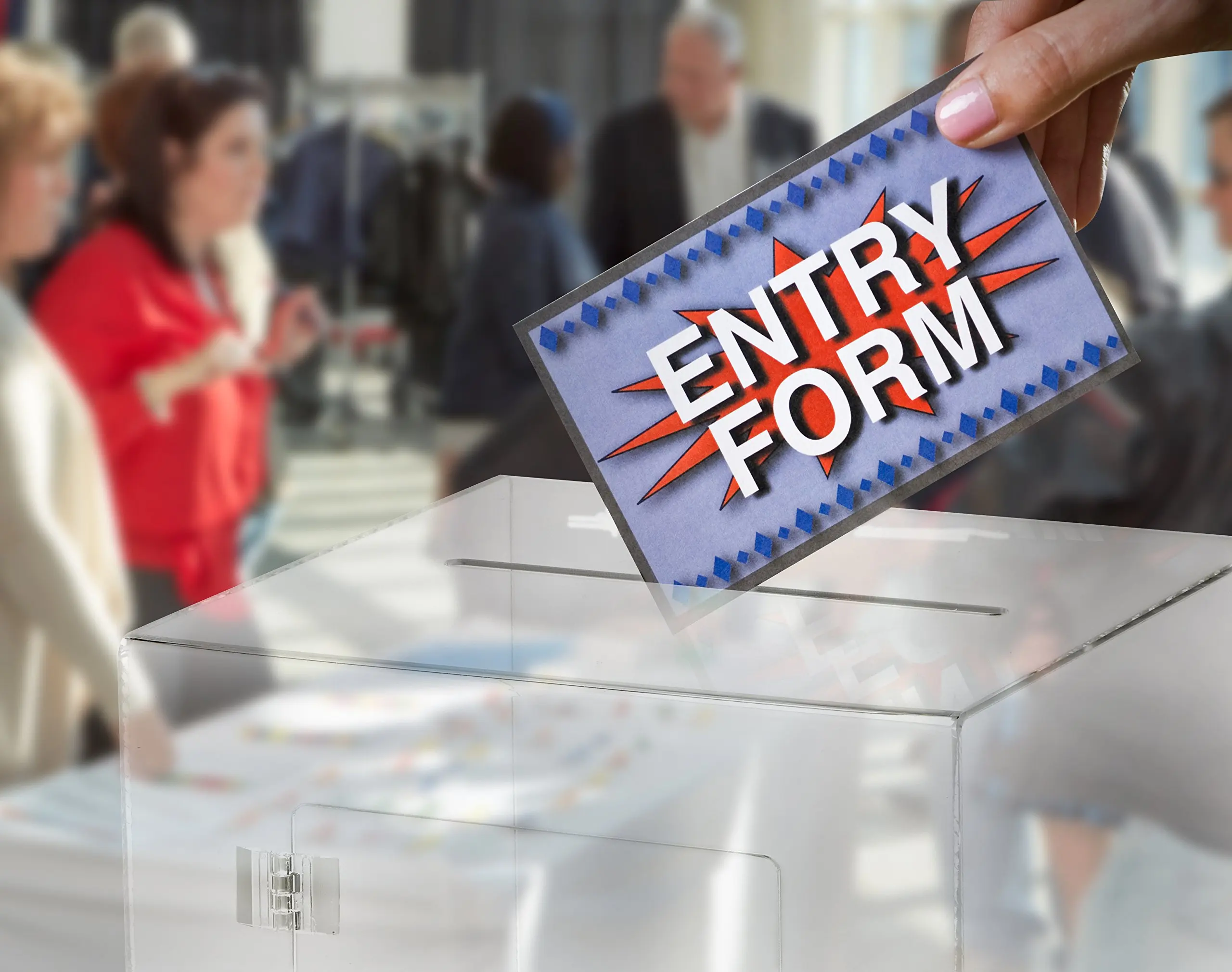 Acrylic Ballot Box Clear Donation Box with with Lock Easy Open Rear Door