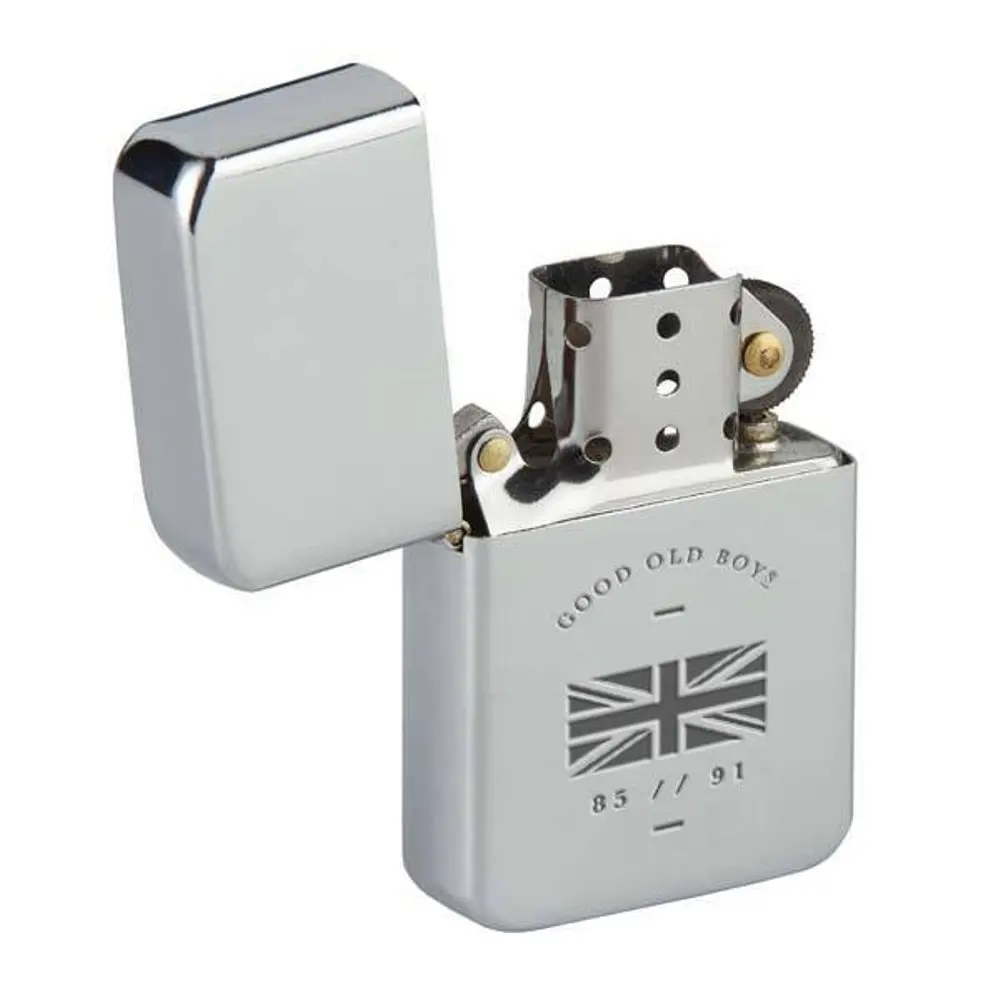 Логотип клиента золотистого или серебристого цвета металлических нефти зажигалка