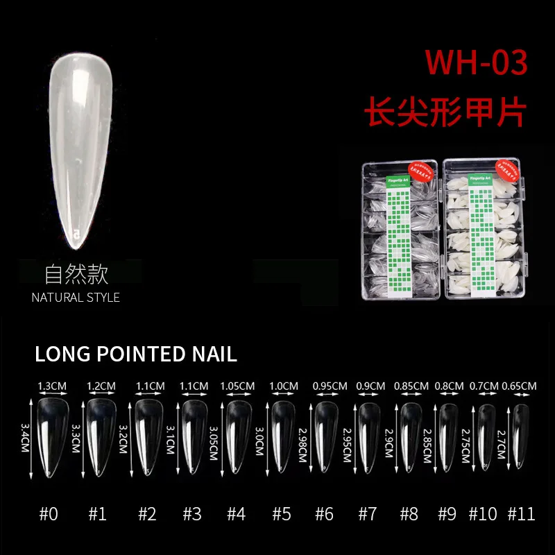 French Acrylic UV Gel Art Tips Manicure Tip 500 Pcs/box Nails Half Full French False Nail Clear Natural False Point Nails