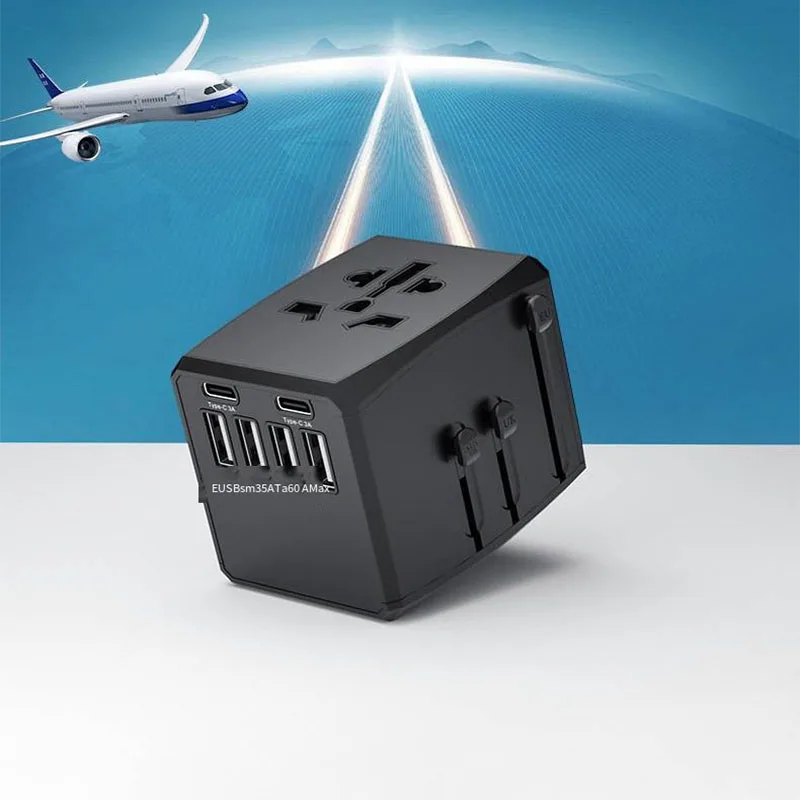 Spot supply 2023 Electrical Plug Socket Usb Travel Adapter Universal Travel Adapter Dual Usb Worldwide Charger