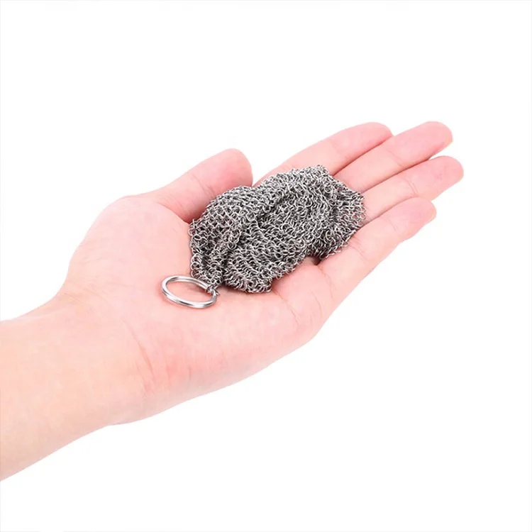 Cast Iron Skillet Cleaner for Pan Dutch Ovens Waffle Iron Pans Iron Grill Scraper Stainless Steel Scrubber