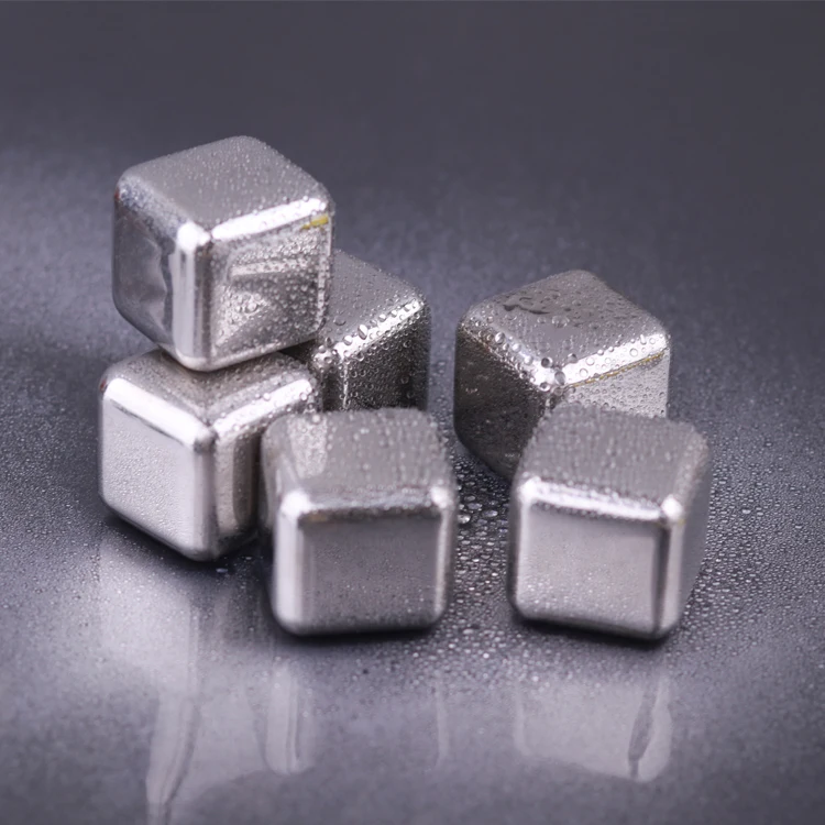 Whisky Stones Ice Cubes Set Reusable Food Grade 304 Stainless Steel Wine Cooling Cube Chilling Rock Party Bar Tool
