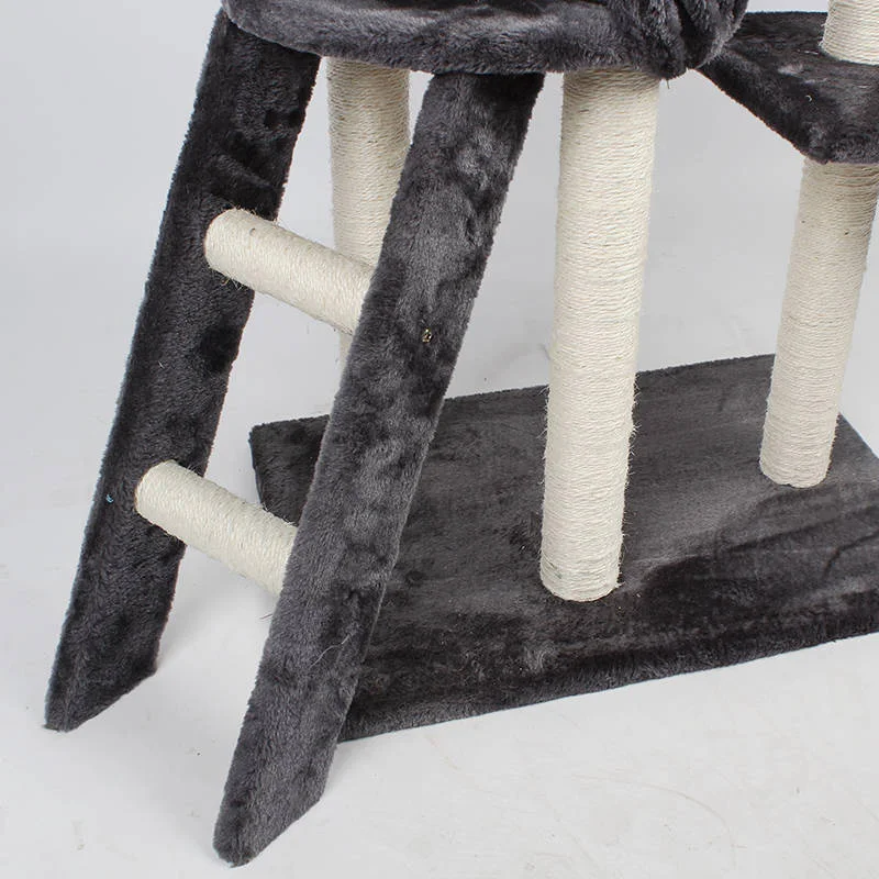 Selling Ladder Post Climbing Furniture Scratching Wooden Big Cat Tower Condo Tree