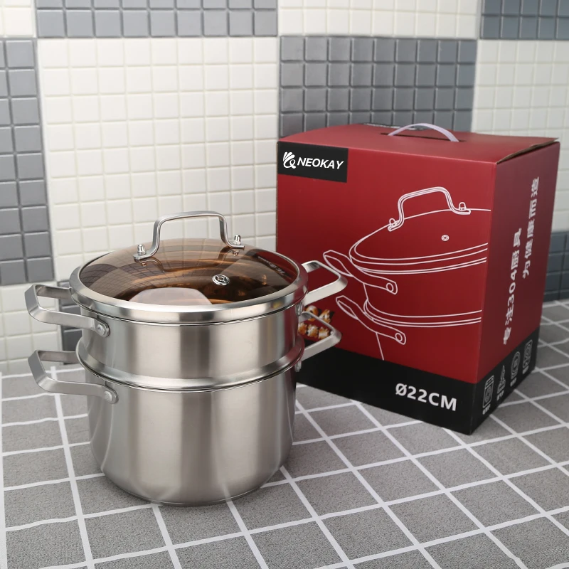 Large Commercial Mantu Cookware Steamer Pot Stainless Steel Food High Quality