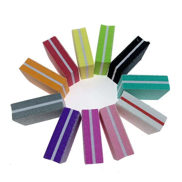 Wholesale premium disposable double sides mini nail buffer & square sponge nail buffer block