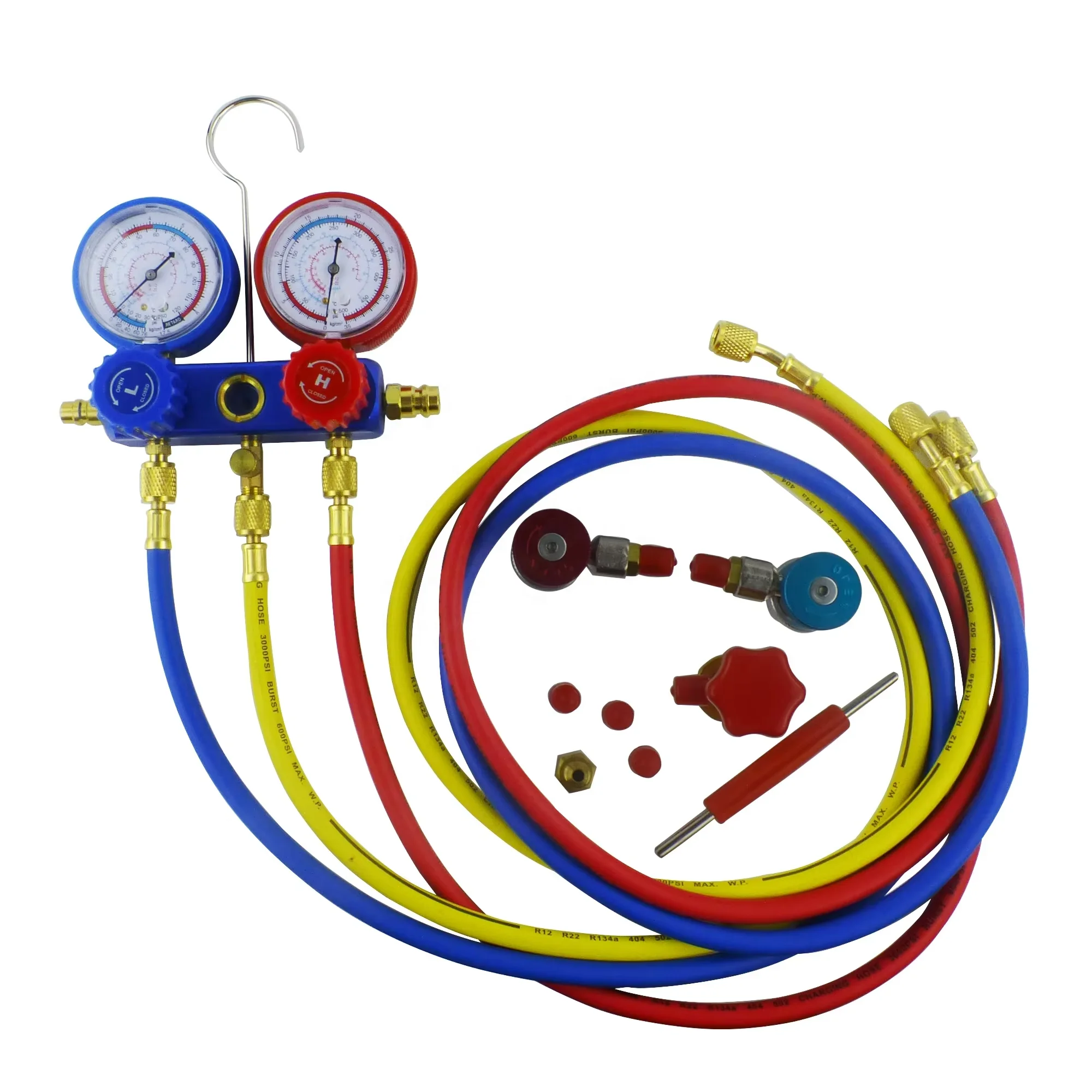 Direct Sell Aftermarket Universal 3-Way Manifold Gauge Set AC.137.050 R134a Refrigeration Pressure Gauge Auto Air Condition Tool