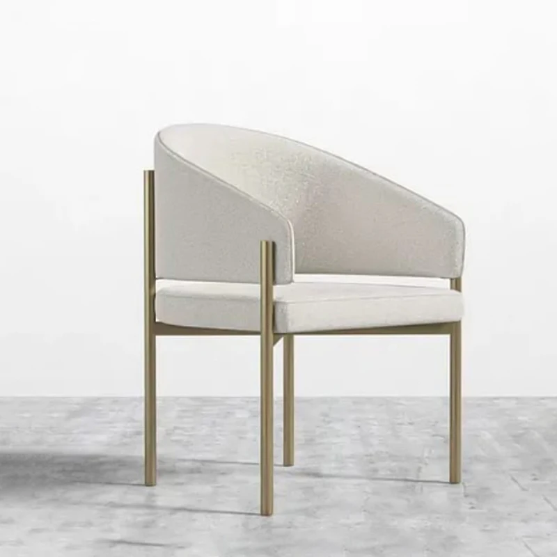 Nordic Hotel Restaurant White Fabric Dining Chair Home Furniture Dining Room Modern Luxury Velvet Dining Chair