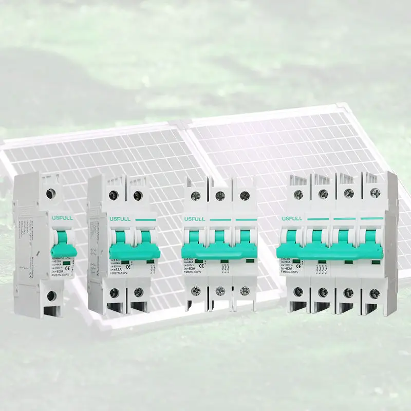 USFULL Top 3 MCB Manufacturer 16A 20A 25A 32A 63A Solar DC Miniature Circuit Breaker 500V 1000V 1200V PV Power Generation Switch