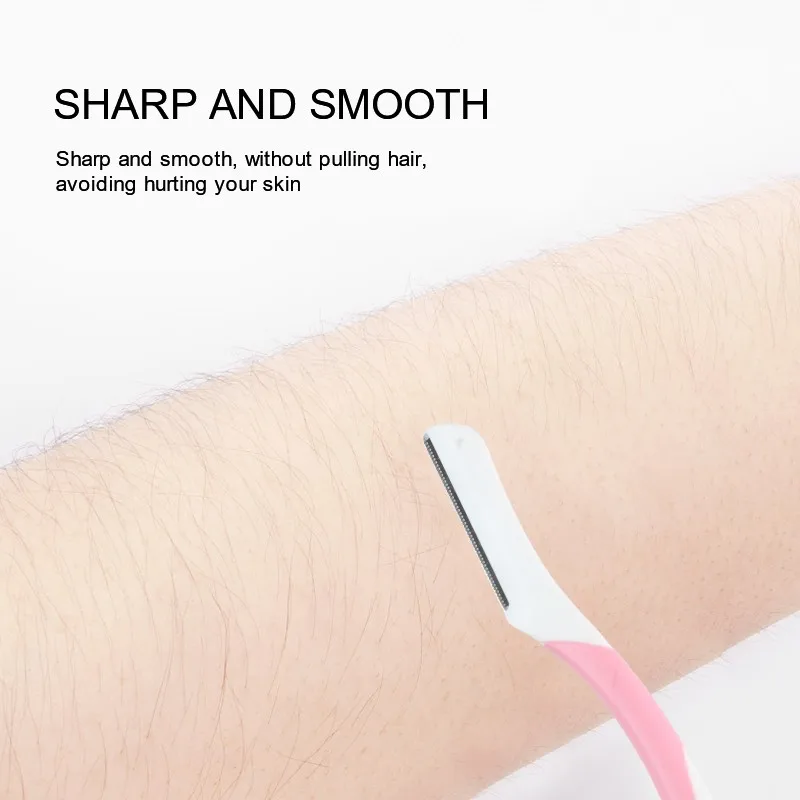 Flamingo eyebrow trimmer 2-pack female comfortable non-slip safety macro stainless steel eyebrow shaving blade