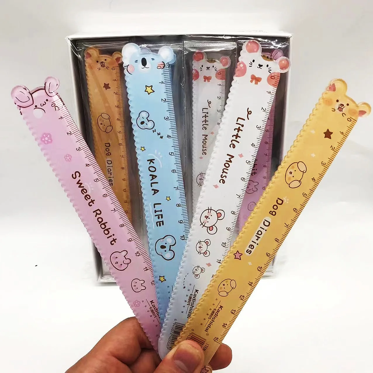 Kawaii Милая мышь коала собака кролик животное линейка 15