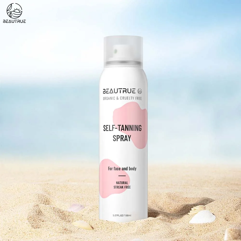 Private Label Custom Self Tanning Water Aerosol Spray 150 ml For Body And Face Skin Self Tan Spray