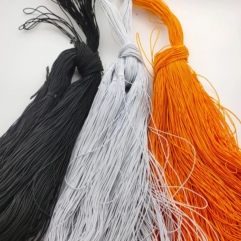 Factory Wholesale 2Mm 3Mm 4Mm 5Mm Custom Braided Round Polyester Elastic Cord Rope Rubber Latex Cord