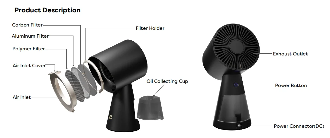 Custom Cheap Wholesale Kitchen Modern Household Portable Range Hood Desktop