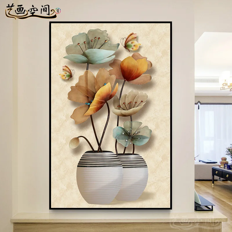 New Luxury Home Decor Animals Nordic Wall Art Golden Deer Art Porcelain Painting Crystal