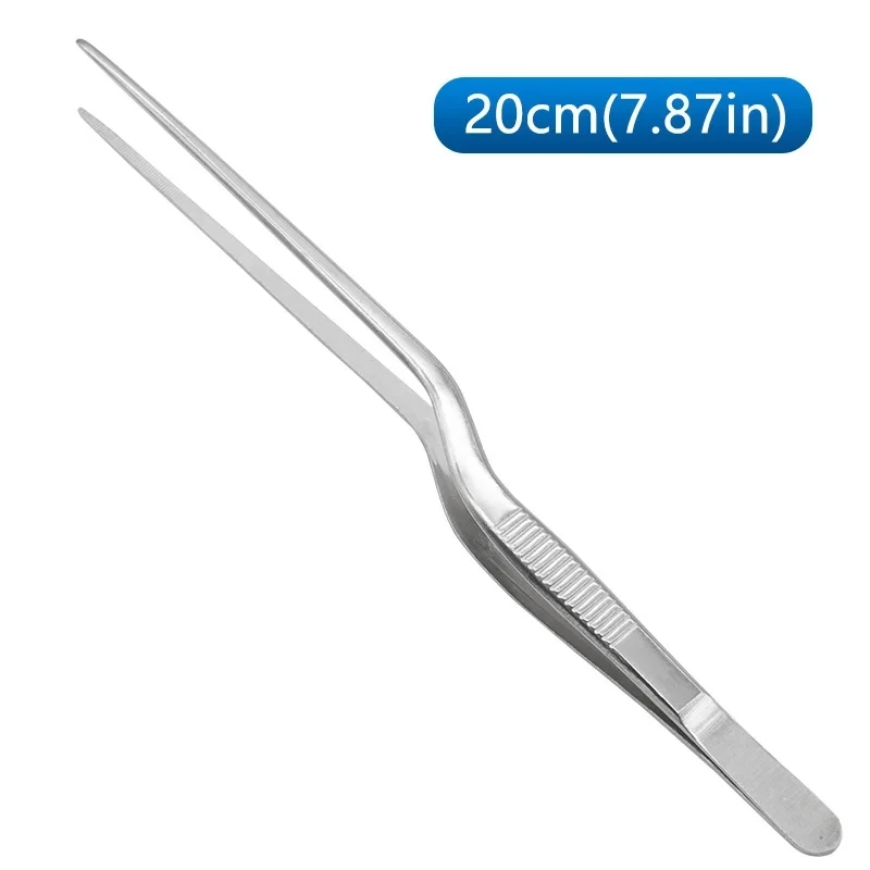 1Pcs Tweezers Atraumatic Forceps Angled Clamp Stainless Steel Tweezers Tool 14cm/16cm/20cm
