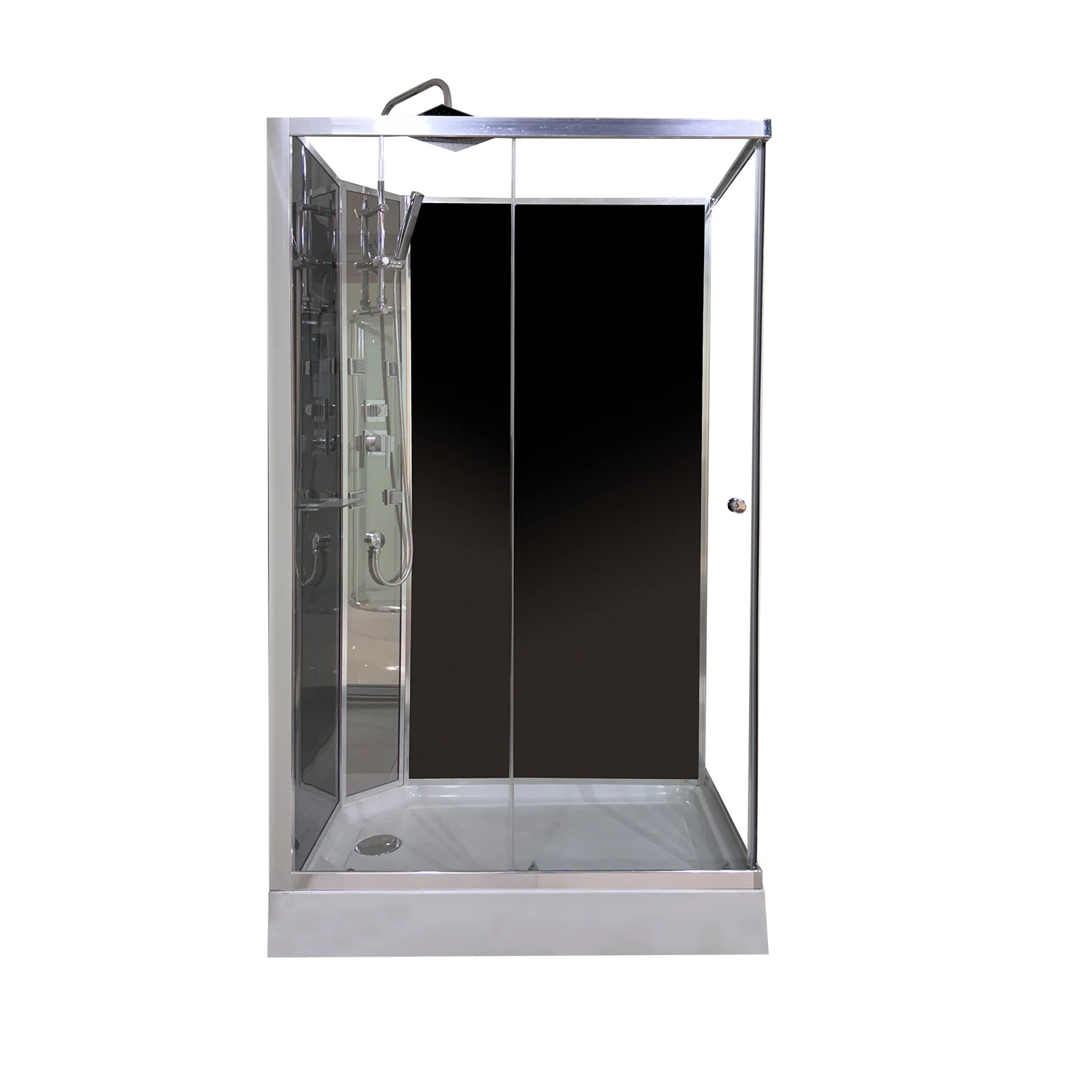 cheap  price 80x80 square  Chrome Aluminum Complete clear glass shower cabin quick install shower cabin