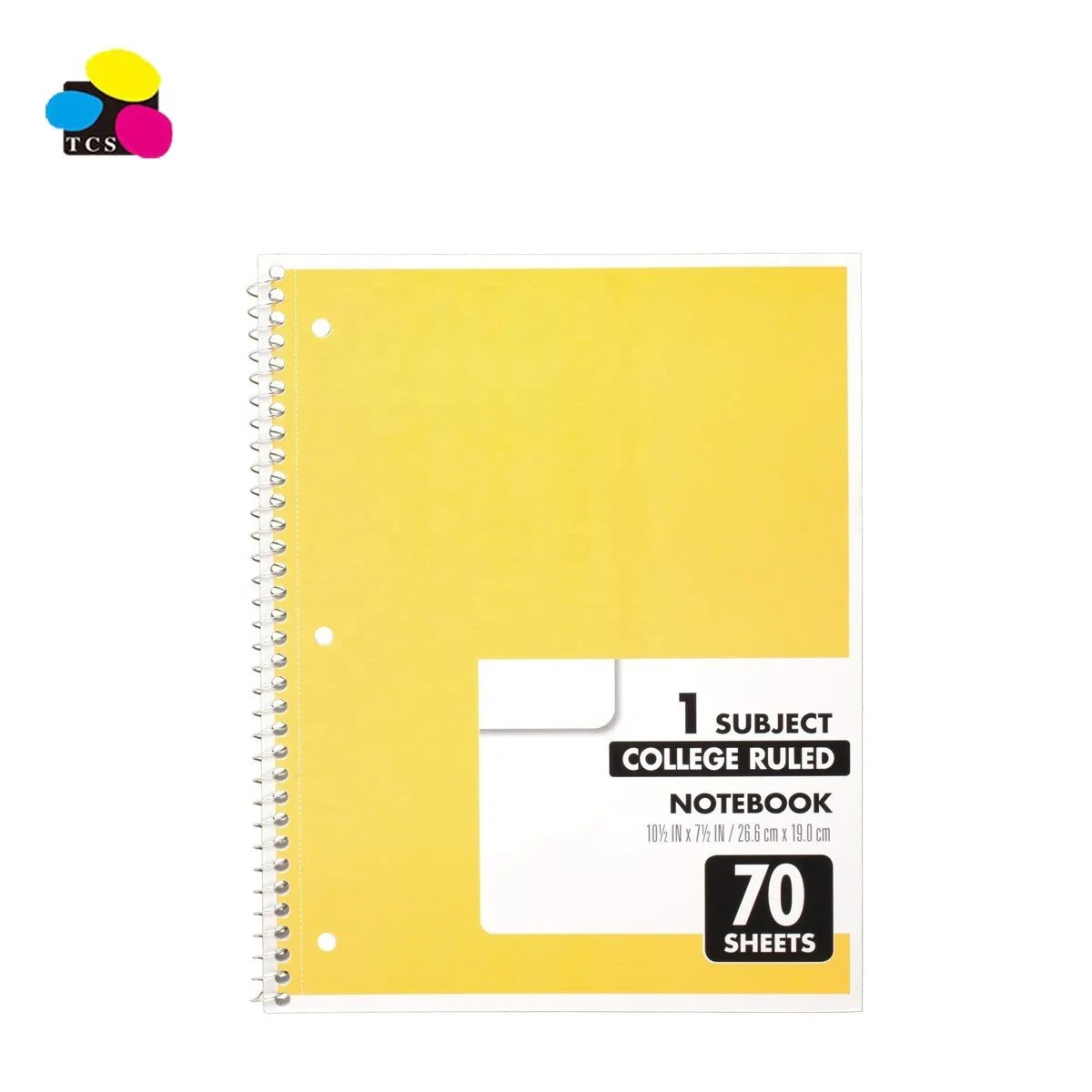
Wholesale factory 6 Packed 10 1/2 x 7 1/2 Inches1 Subject 70 Sheets College Ruled Spiral Notebooks With Assorted Colors 