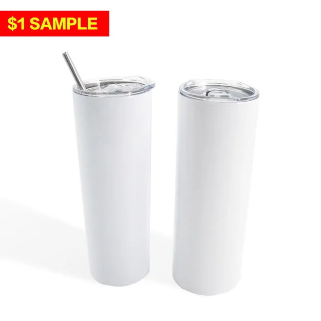 Stainless Steel Sublimation Cups Bulk Double Wall 20Oz Skinny Lid And Straw Tumblers Vacuum Insulated Tumbler