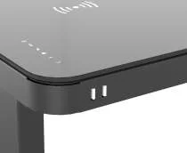 Electric Height Adjustable Desk Single Motor Standing Desk With Glass Tabletop Sense Touch Panel And   Wifi Charger