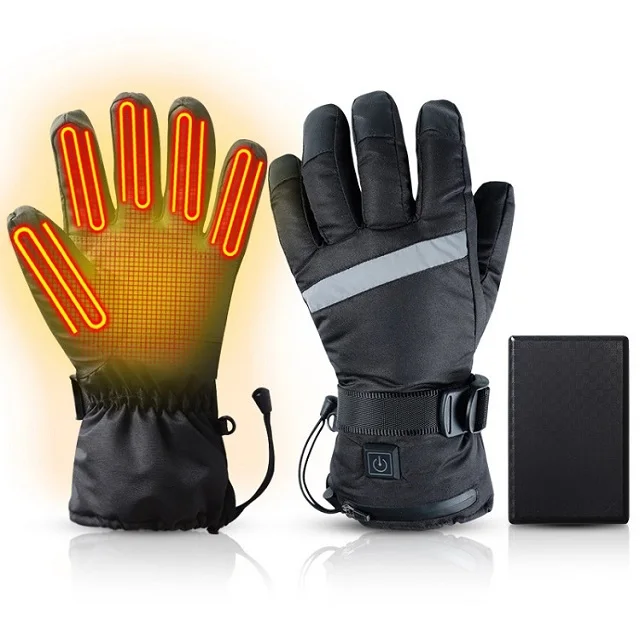 Factory DC 7.4V Rechargeable Lithium Battery Powered Heating Electric Gloves For Motorcycle Skiing Hunting Hiking in Snow Winter