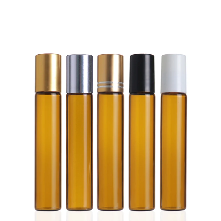 Glass Roller Bottle 1ml 2ml 3ml 5ml 10ml Roll on Bottle Amber Perfume Essential Oil Roller Bottle