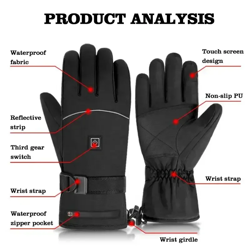 New S-king Usb Battery Electric Heated Glove Warm Smart Winter Waterproof Motorcycle Riding Football Liner Hand Glove Heated