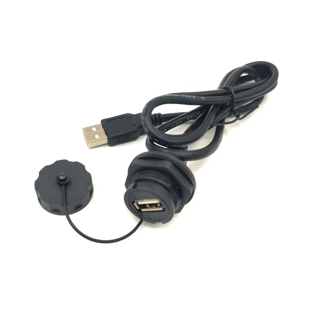 IP67 USB2.0 USB3.0 Adapter Male Female Receptacles Panel Mount Connector IP67 Waterproof USB Cable