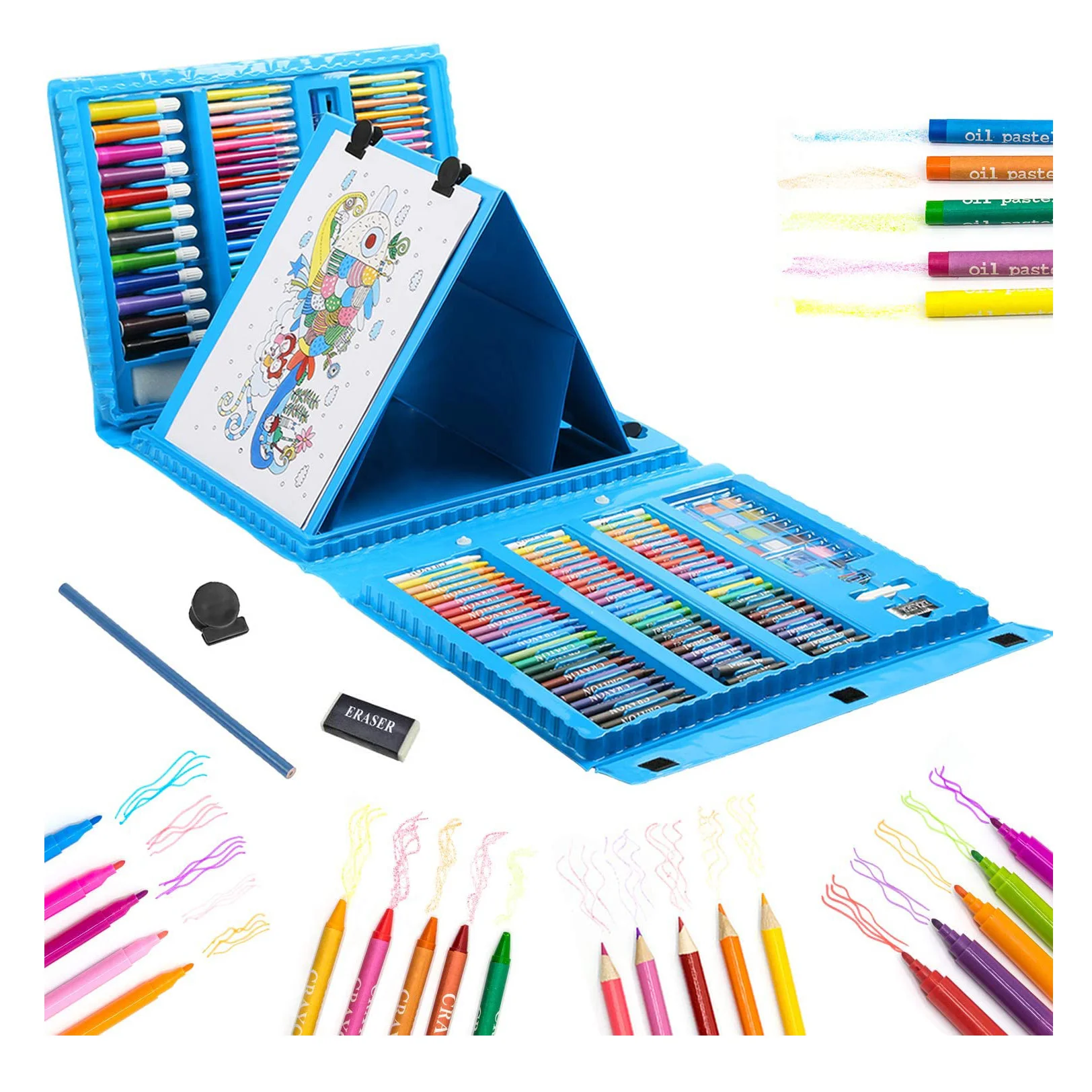 Joybox Watercolor Pen Brush Kids 208 pcs stationery set for drawing and creativity Painting Arts And Crafts Sets For Kids