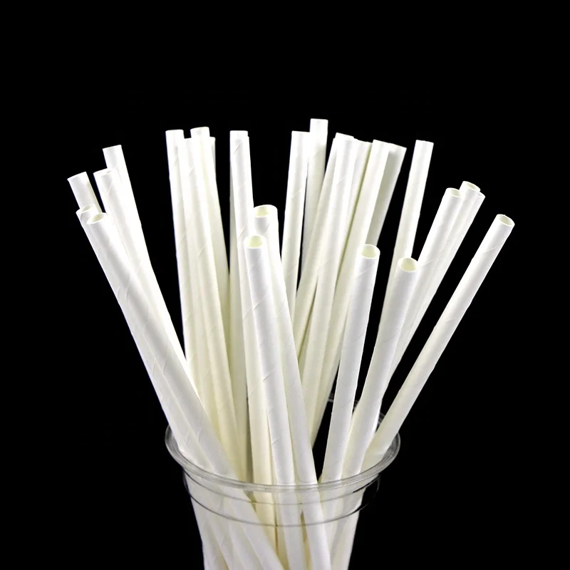 
White paper straws drinking straws packed in customized box 