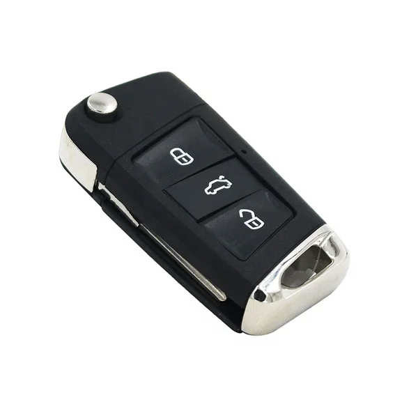 High Quality 3 Buttons New Modified Flip Folding Remote Car Key Shell Fob for GOLF7 Jetta Passat Polo Broken Car Key