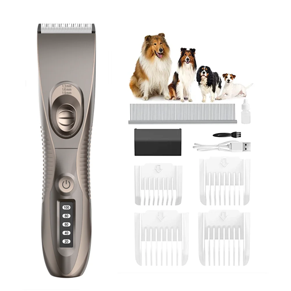 Rechargeable Low noise Pet Hair Clipper Sheep Dog Hair Cutting Machine With Comb Replacement