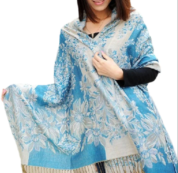 Special Sale Pashmina Scarves For Women Ethnic Retro Poncho Scarves Customizable Jacquard Shawls With Tassels