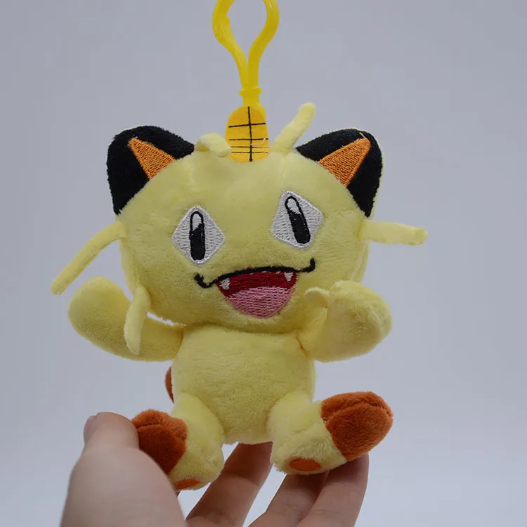 2021 New Arrival Vivid Small Cute Big Face Yellow Cat Plush Keychains With Same Color Chain