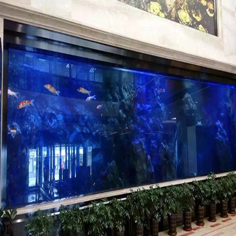 Chinese factory custom design perfect artificial wall giant glass 200 gallon aquarium