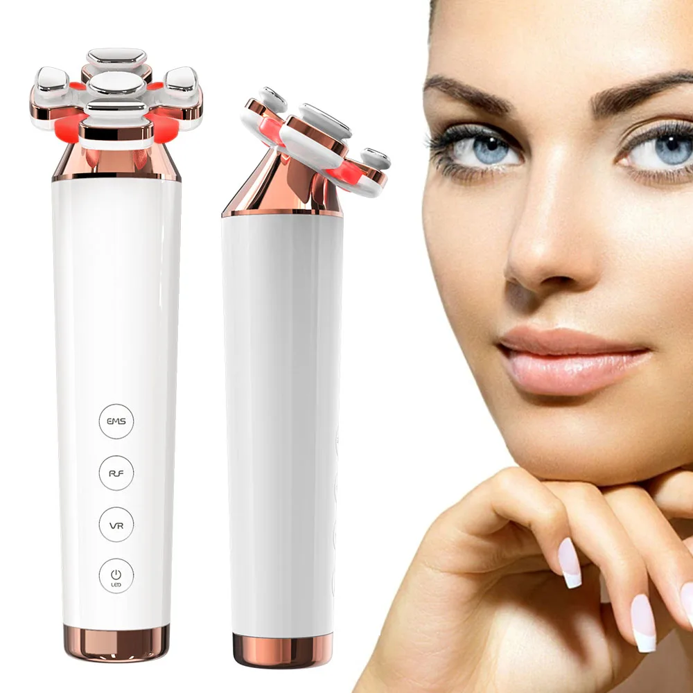 Beauty Skin EMS Toning Facial Lifting Red Light Therapy Light Whitening Vibrator Face Massager Facial Anti Winkle Device
