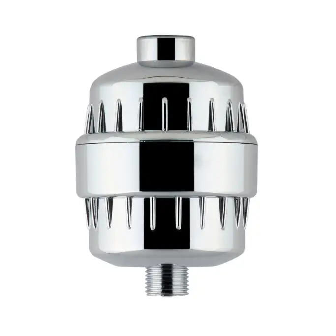 chlorine remove silver color 15 stages shower filter with extra cartridge