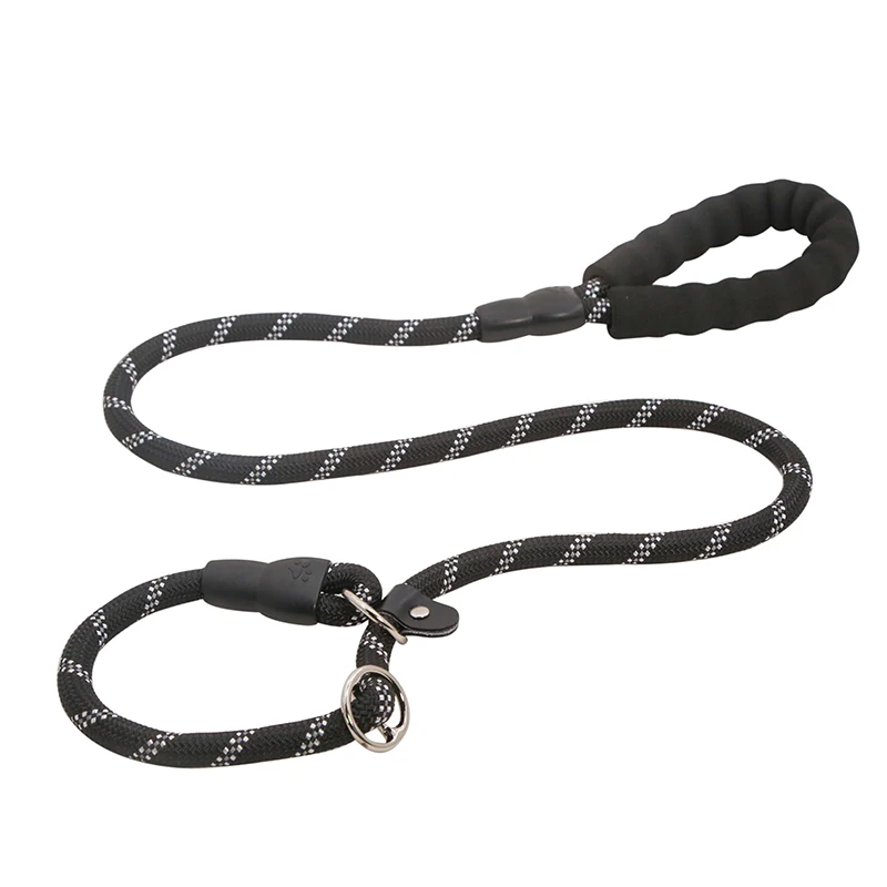 Nylon Adjustable Integrated Reflective Slip Lead Pet Dog P Chain Leash