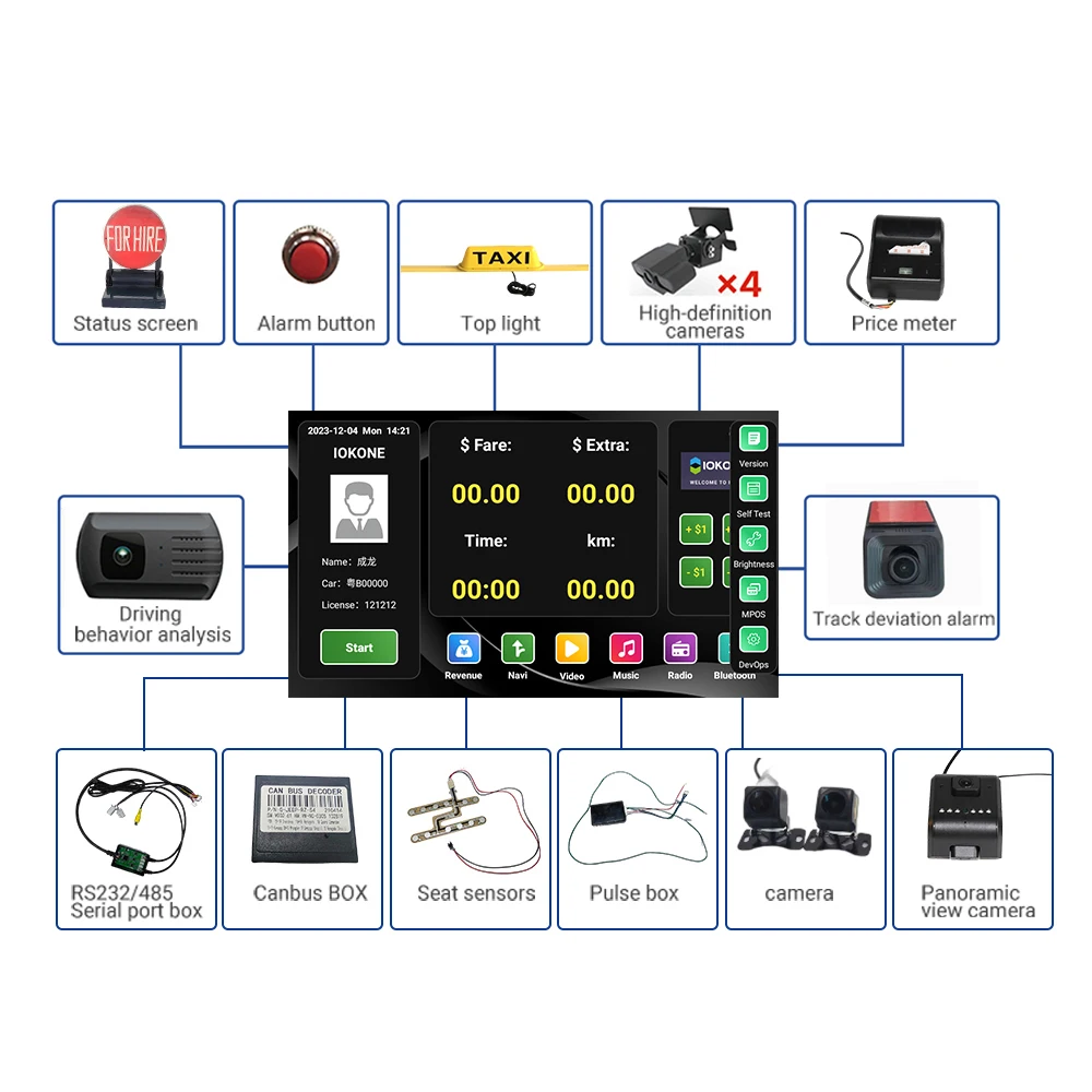 Bill Printer Portable Cash Register Ticket Issuing Machine For Taxi Meter Fleet Management System Taximeter