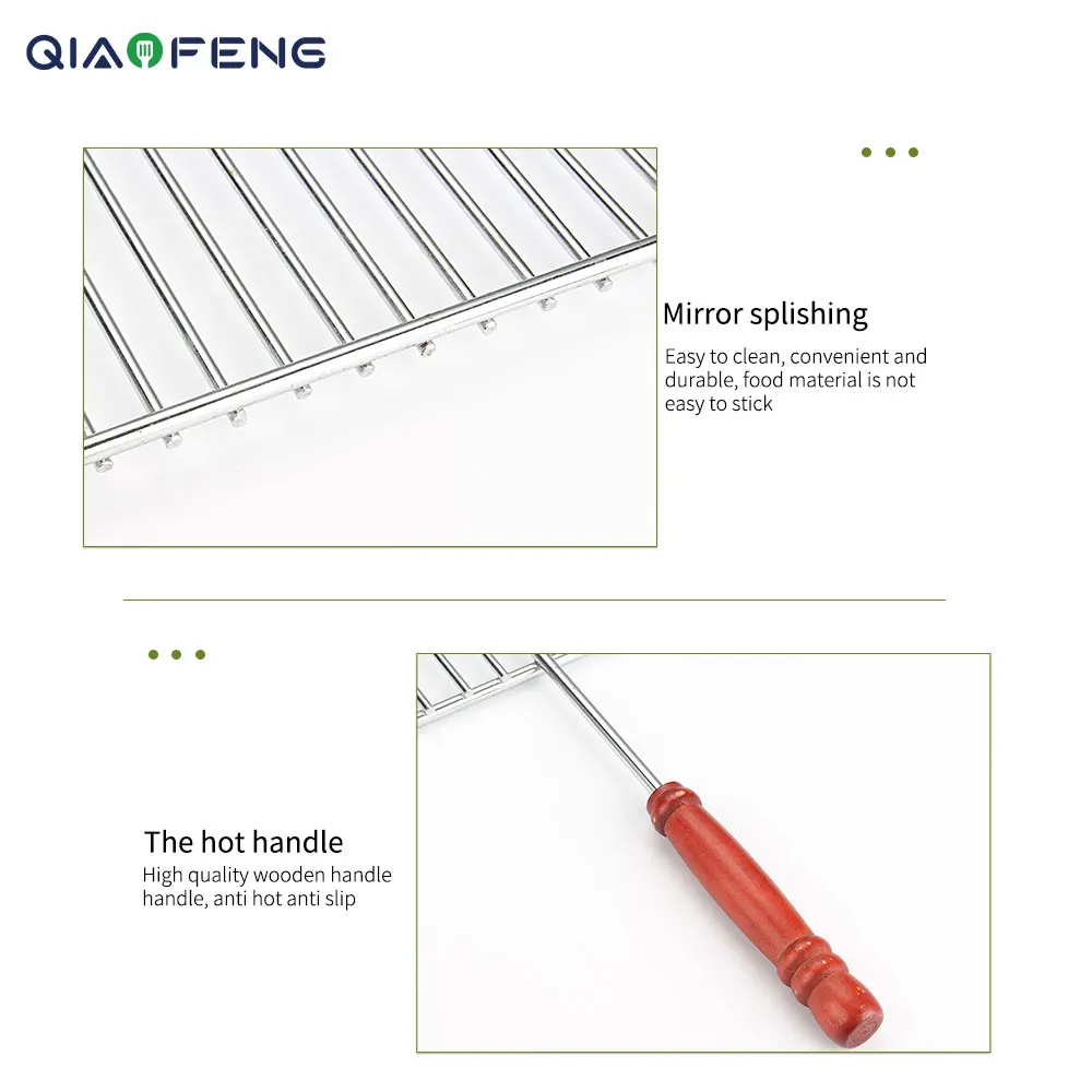 Outdoor Camping Portable BBQ Rack BBQ Grill Basket with Handle