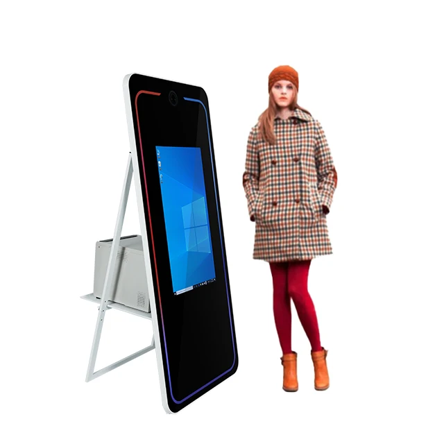 Newest Magic Mirror Photo Booth Led Frame Screen case Transport Selfie With