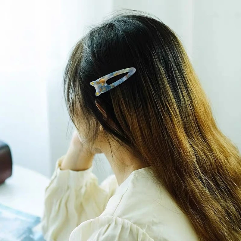 DOWELL wholesale two packs fashion hair clip women cute cat acetate hair clips