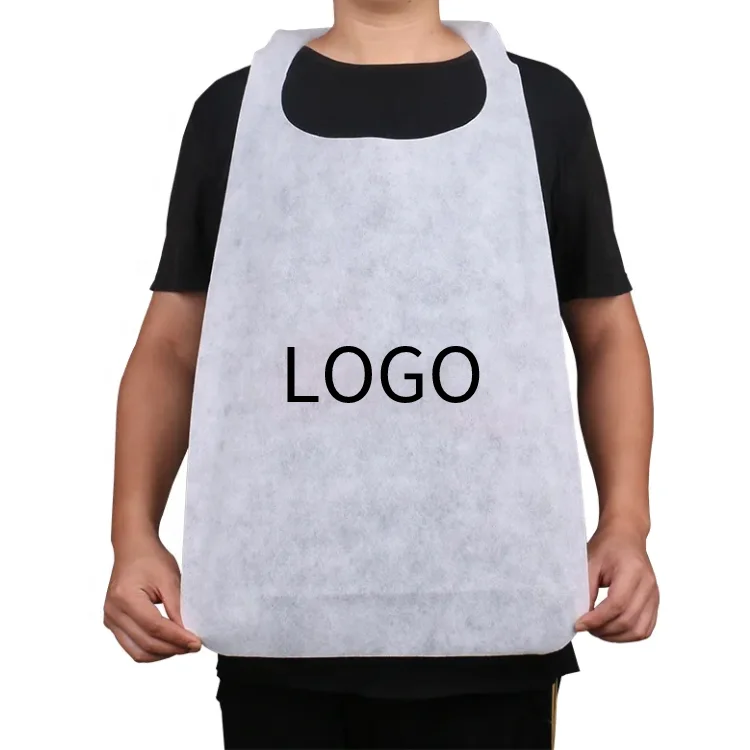 Cheap Disposable Non-Woven Apron Without Sleeves with Thin Ties and Anti-Oil PP Non Woven Surface