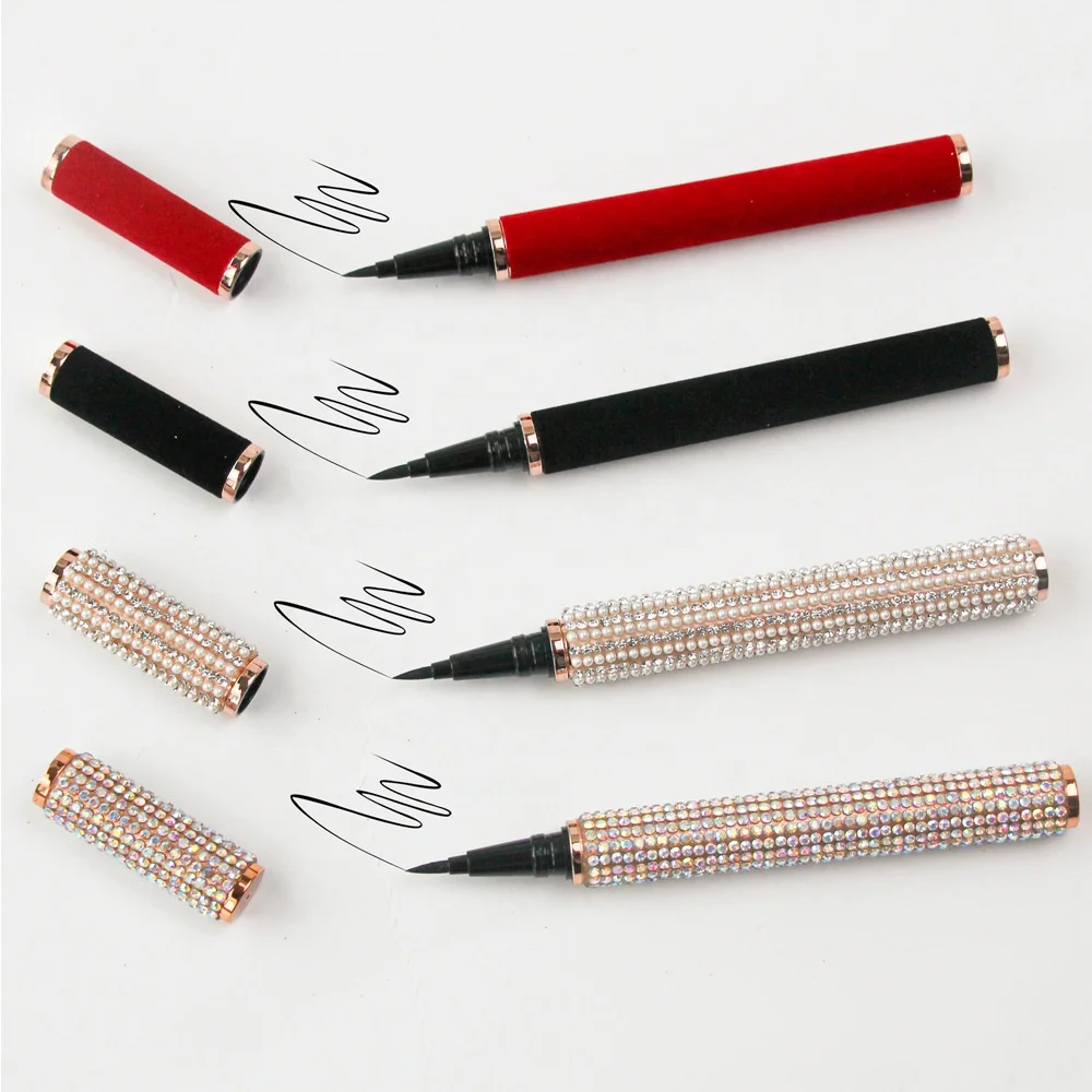 2021 New Design Self black liquid Adhesive Eyeliner Private Label color eyeliner adhesive Magic Diamond Eyeliner Pen