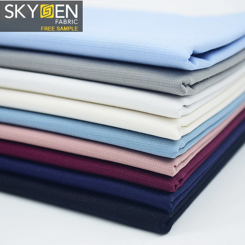 Skygen оптовая цена 120 gsm Добби Мягкий белый черный Малайзия сплошной хлопок эластан ткань лайкра