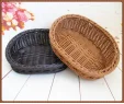 Fruit rack with stacking basket multi-layer rattan woven wooden trays large and small circular display basket pallet