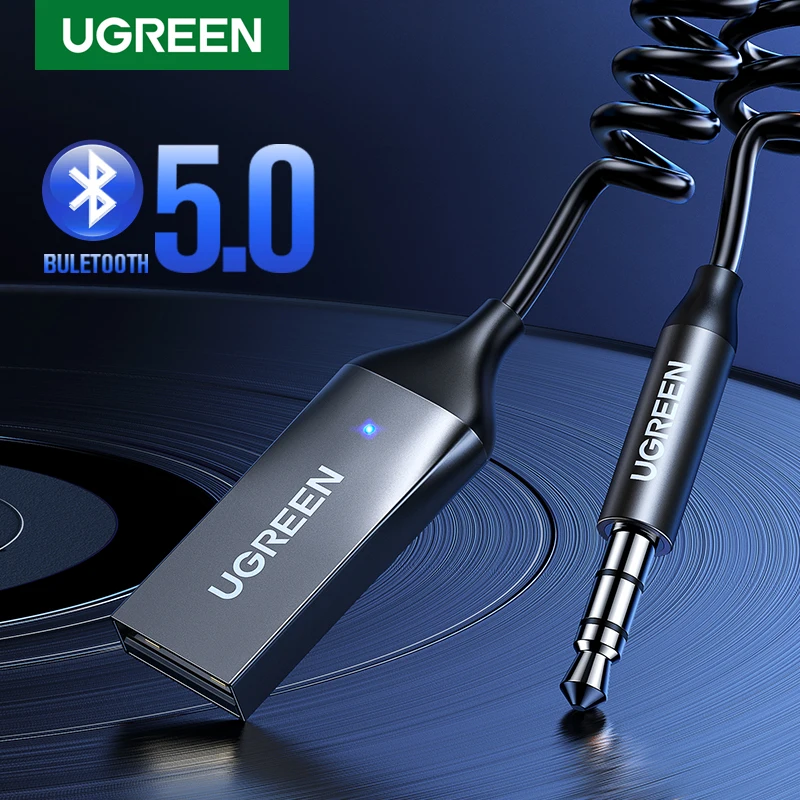  UGREEN BT приемник 5 0 адаптер со системой «Хендс-фри» и Bluetooth для автомобиля с разъемом подачи внешнего сигнала AUX 3 мм Jack стерео музыка