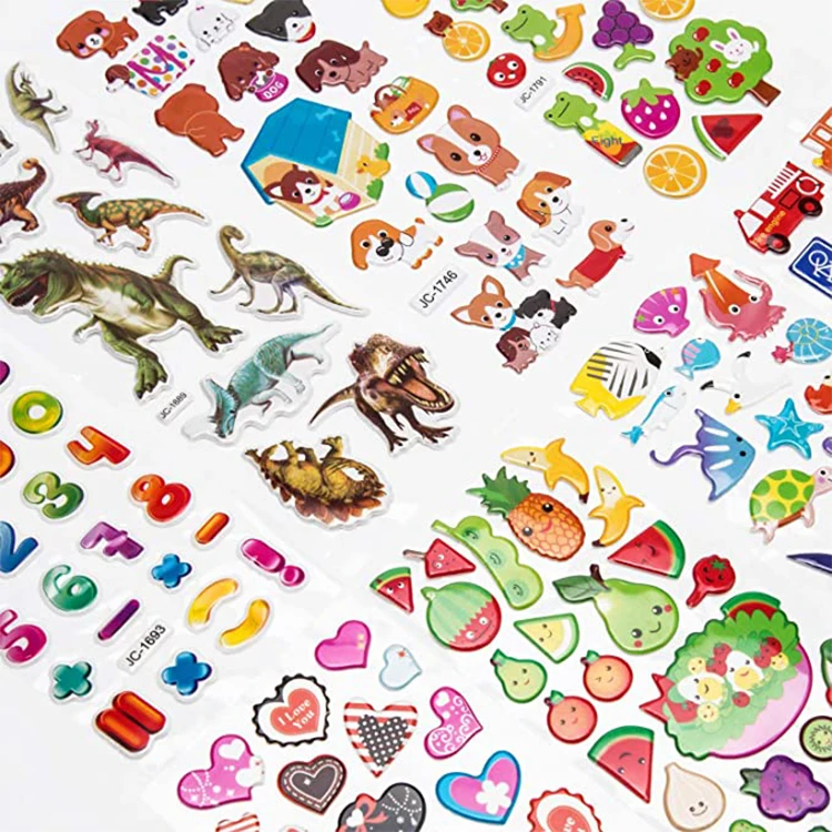 Personalized custom sticker colorful children waterproof DIY wall decorative 3D puffy stickers kawaii