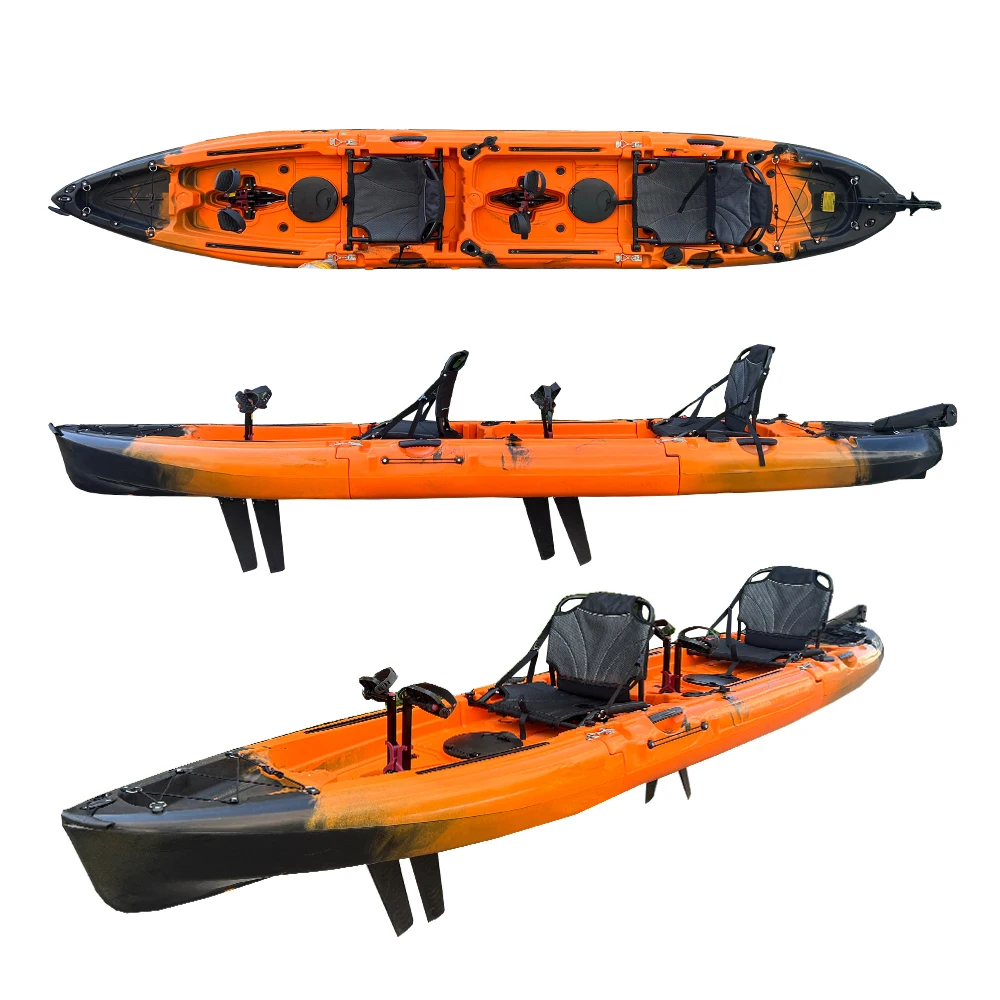 Seaperk HDPE Plastic Hard Shell Hand Feel Free Two Pieces Electric Kayak Con Pedal Boat For 2 Person Fishing Kayak