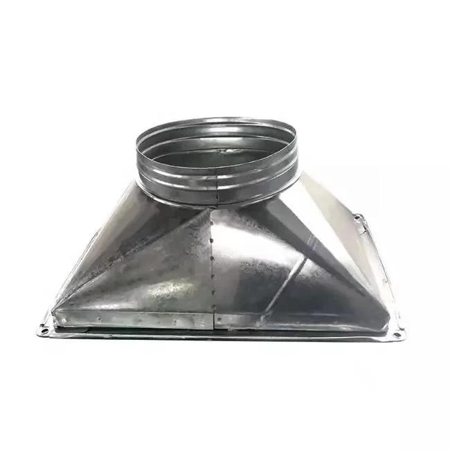 Square to round pipe fitting HVAC system galvanized steel duct fitting air duct