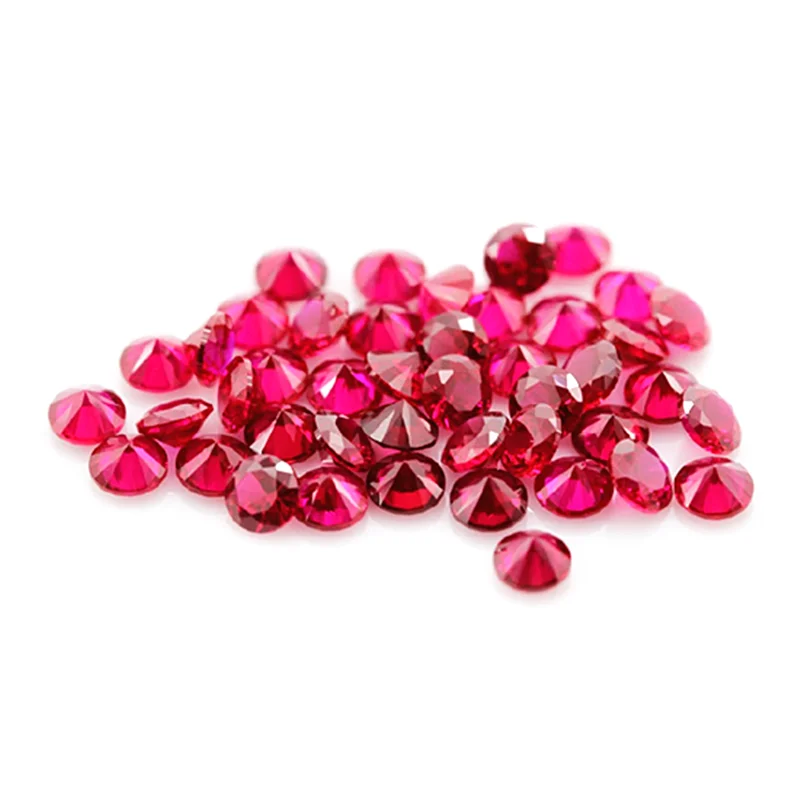 Оптовая продажа различных высокое качество рубиновый камень круглый блестящий вырез 1,75 мм 2,5 мм 3 мм 5 # корунд синтетический Рубин свободный драгоценный камень